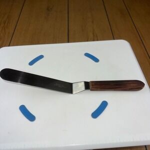 Marpol Happy Face Product Offset Icing Spatula Stainless Steel Wood Handle Japan